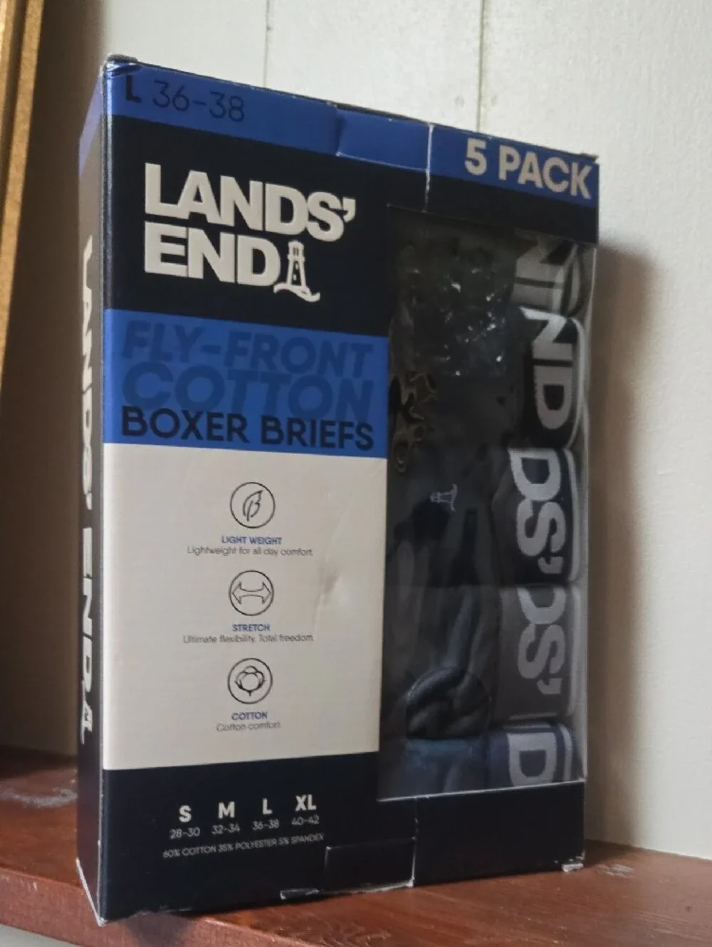 Lands' End Black Boxer Briefs 5-Pack